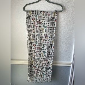 Cats and birds printed scarf for women/ girls